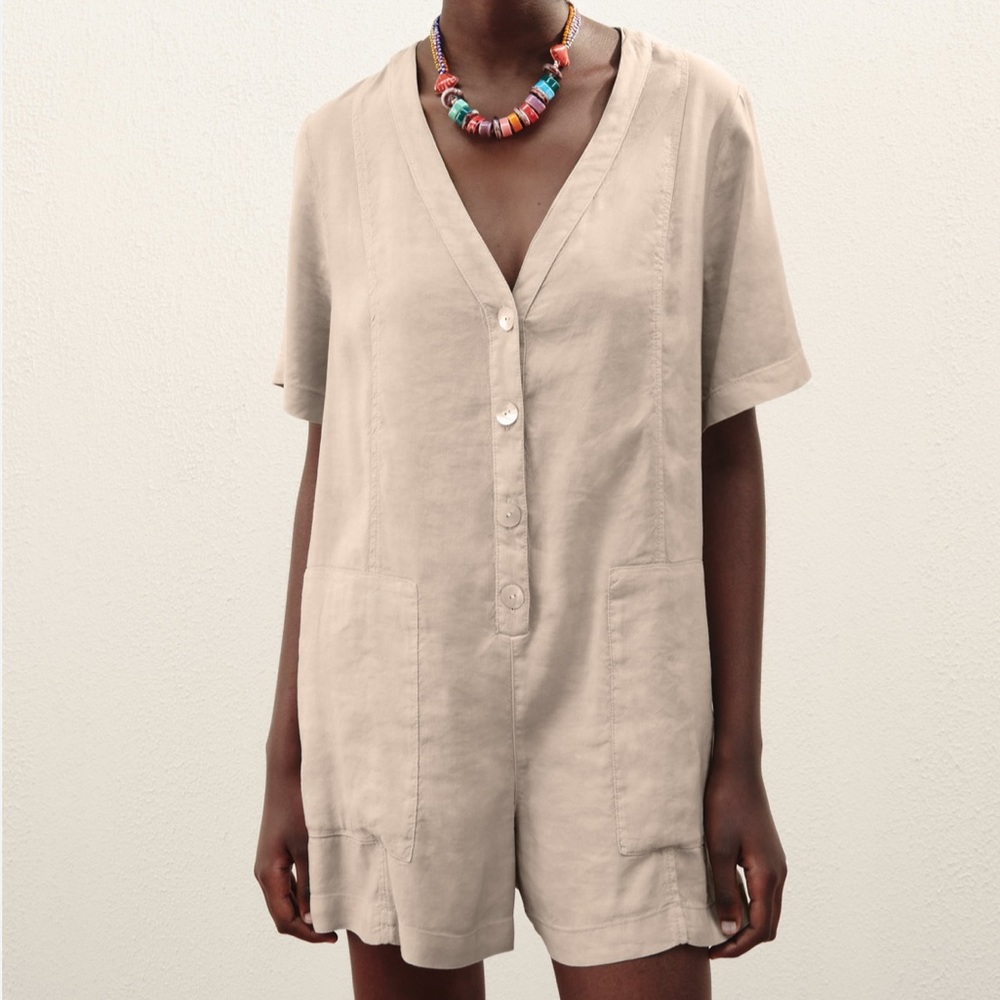 Zara NWT linen blend Jumpsuit